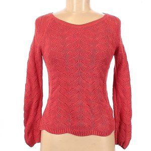 Banana Republic Coral Cotton Sweater with Scalloped Hem
